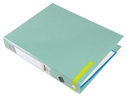 Carpeta de 2 anillas 25 mm mixtas liderpapel a4 forrado color system con ollao y tarjetero menta