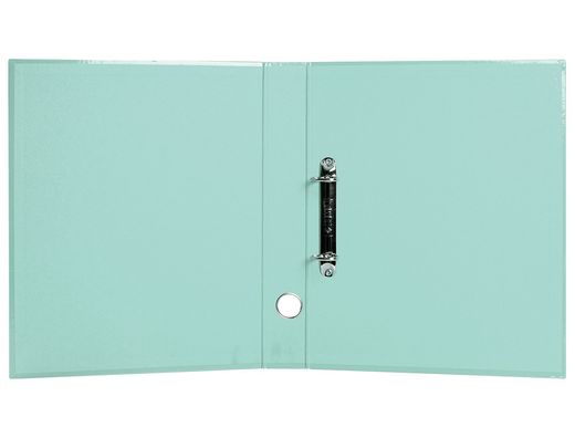 Carpeta de 2 anillas 25 mm mixtas liderpapel a4 forrado color system con ollao y tarjetero menta