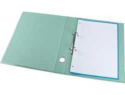 Carpeta de 2 anillas 25 mm mixtas liderpapel a4 forrado color system con ollao y tarjetero menta