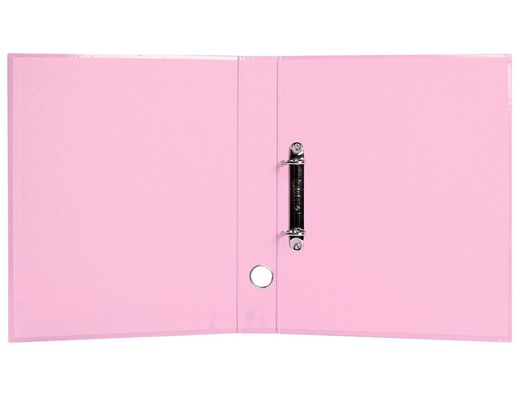 Carpeta de 2 anillas 25 mm mixtas liderpapel a4 forrado color system con ollao y tarjetero rosa