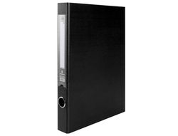 Carpeta de 2 Anillas 25Mm Mixt As Liderpapel Folio Forrado Papercoat con Ollao y Tarjetero Compresor Plastico Negro