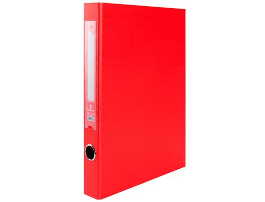 Carpeta de 2 Anillas 25Mm Mixt As Liderpapel Folio Forrado Papercoat con Ollao y Tarjetero Compresor Plastico Rojo