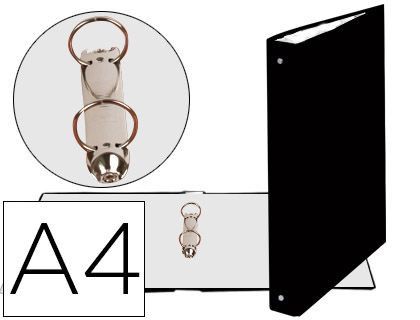 Carpeta de 2 Anillas 30Mm Redondas Exacompta Din A4 Carton Forrado Negro