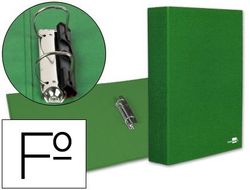 Carpeta de 2 Anillas 40Mm Mixtas Liderpapel Folio Carton Forrado Paper Coat Compresor Plastico Verde