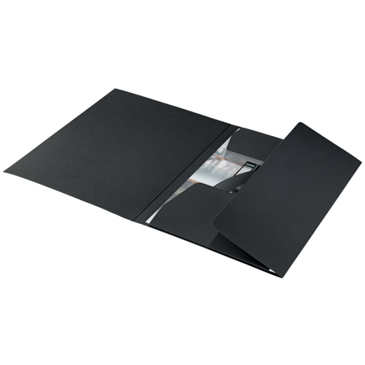 Carpeta de 3 solapas de cartón Leitz Recycle. 100% reciclable. DIN A4, negro
