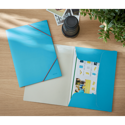 Carpeta de 3 solapas Leitz Cosy. DIN A4. Cartón, azul