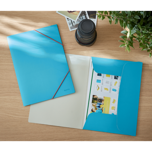 Carpeta de 3 solapas Leitz Cosy. DIN A4. Cartón, azul