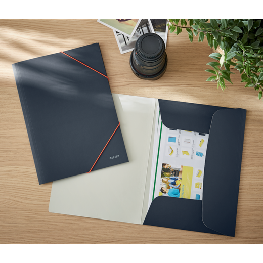 Carpeta de 3 solapas Leitz Cosy. DIN A4. Cartón, gris