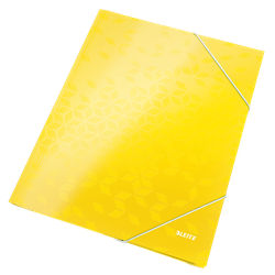 Carpeta de 3 solapas WOW. DIN A4. Cartón, amarillo