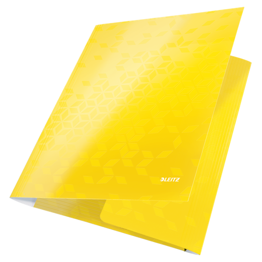 Carpeta de 3 solapas WOW. DIN A4. Cartón, amarillo