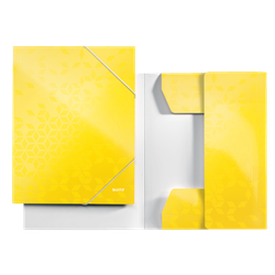 Carpeta de 3 solapas WOW. DIN A4. Cartón, amarillo