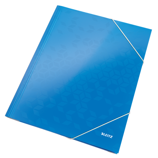 Carpeta de 3 solapas WOW. DIN A4. Cartón, azul