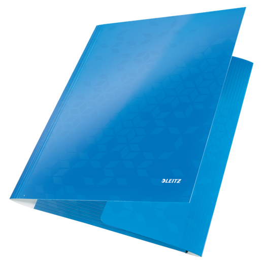 Carpeta de 3 solapas WOW. DIN A4. Cartón, azul