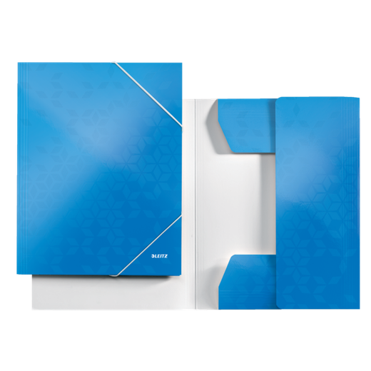 Carpeta de 3 solapas WOW. DIN A4. Cartón, azul