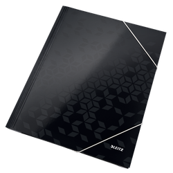 Carpeta de 3 solapas WOW. DIN A4. Cartón, negro