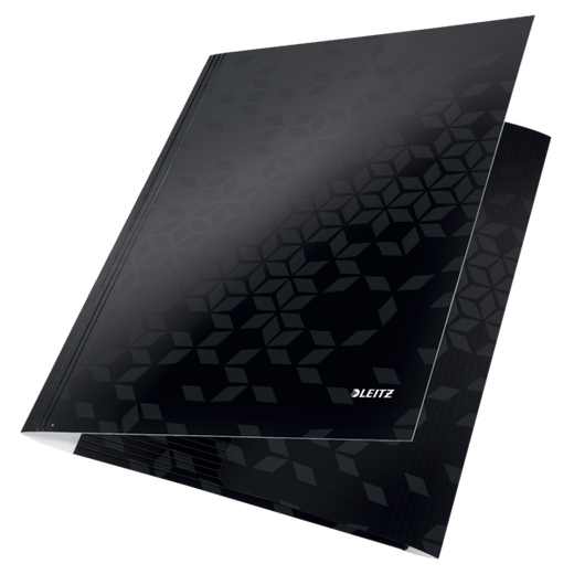 Carpeta de 3 solapas WOW. DIN A4. Cartón, negro