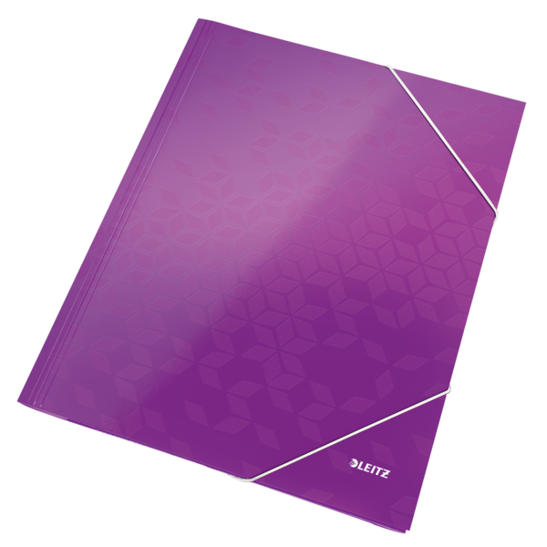 Carpeta de 3 solapas WOW. DIN A4. Cartón, violeta