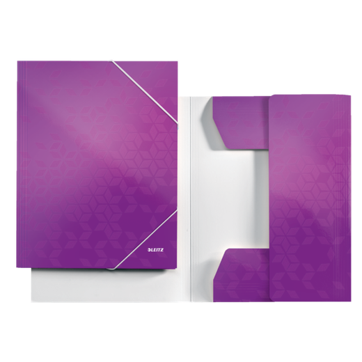 Carpeta de 3 solapas WOW. DIN A4. Cartón, violeta
