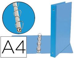 Carpeta de 4 Anillas 25 mm Mixtas Liderpapel A4 Carton Forrado Pvc Azul