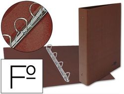 Carpeta de 4 Anillas 25Mm Mixtas Liderpapel Folio Carton Cuero Forrado Compresor Plastico