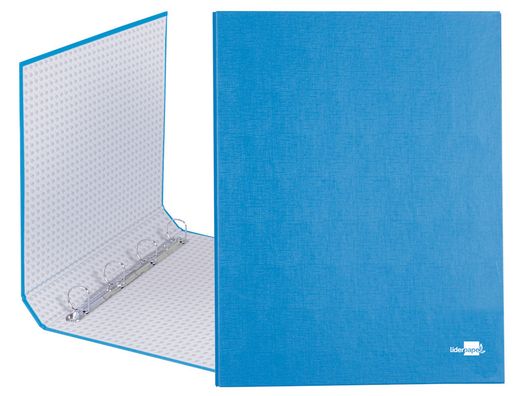 Carpeta de 4 Anillas 25Mm Mixtas Liderpapel Folio Carton Forrado Paper Coat Celeste