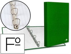 Carpeta de 4 Anillas 25Mm Mixtas Liderpapel Folio Cartonforrado Paper Coat Verde