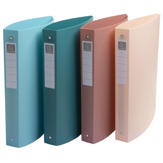 Carpeta de 4 anillas 30 mm exacompta skandi din A4+ polipropileno reciclado colores surtidos