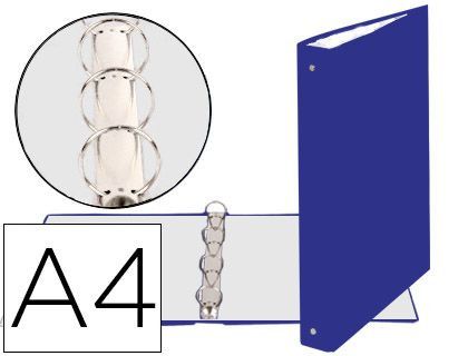 Carpeta de 4 Anillas 30Mm Redondas Exacompta Din A4 Carton Forrado Azul