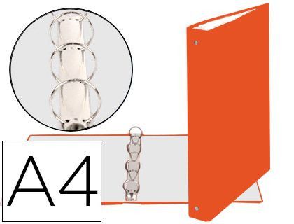 Carpeta de 4 Anillas 30Mm Redondas Exacompta Din A4 Carton Forrado Naranja