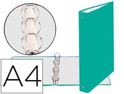 Carpeta de 4 Anillas 30Mm Redondas Exacompta Din A4 Carton Forrado Verde