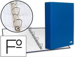 Carpeta de 4 Anillas 40Mm Mixtas Liderpapel Folio Carton Forrado Paper Coat Azul