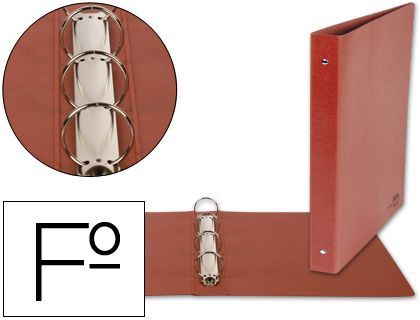 Carpeta de 4 Anillas 40Mm Redondas Liderpapel Folio Carton Cuero
