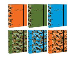 Carpeta de 4 anillas de 40 mm mixtas carton forrado folio colores surtidos camuflaje 6 diseños
