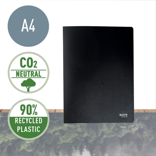 Carpeta de 40 fundas Leitz Recycle. PP DIN A4, negro