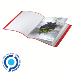 Carpeta de 40 fundas Leitz Recycle. PP DIN A4, rojo