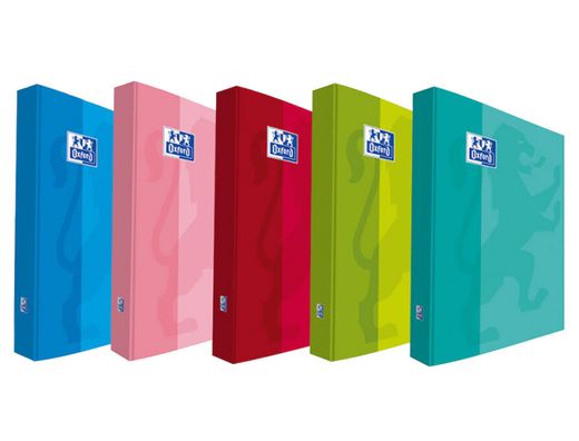 Carpeta de anillas oxford school DIN A4+ tapa extradura 4 anillas 25 mm colores tendencias surtidos surtidos