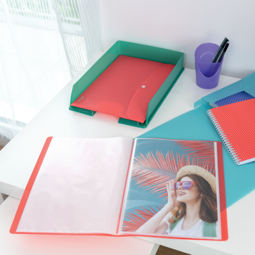 Carpeta de fundas Esselte Colour'Breeze PP. Tapas flexibles. 40 fundas. DIN A4, surtidos