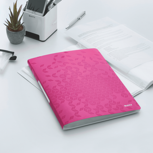 Carpeta de fundas WOW. PP. 20 fundas. DIN A4, fucsia