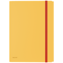 Carpeta de gomas Leitz Cosy.  PP. Con 3 solapas y bolsillo interior c/ cierre. DIN A4, amarillo