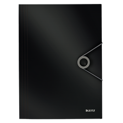 Carpeta de gomas Solid. PP. Con 3 solapas. DIN A4, negro