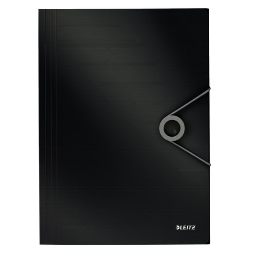 Carpeta de gomas Solid. PP. Con 3 solapas. DIN A4, negro