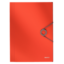 Carpeta de gomas Solid. PP. Con 3 solapas. DIN A4, rojo