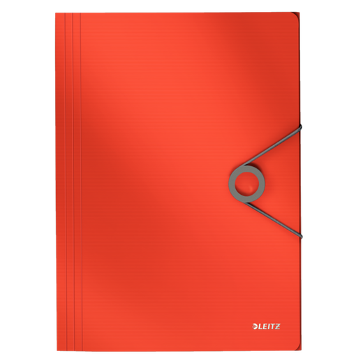 Carpeta de gomas Solid. PP. Con 3 solapas. DIN A4, rojo