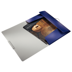 Carpeta de gomas Style PP. 3 solapas DIN A4, azul titán