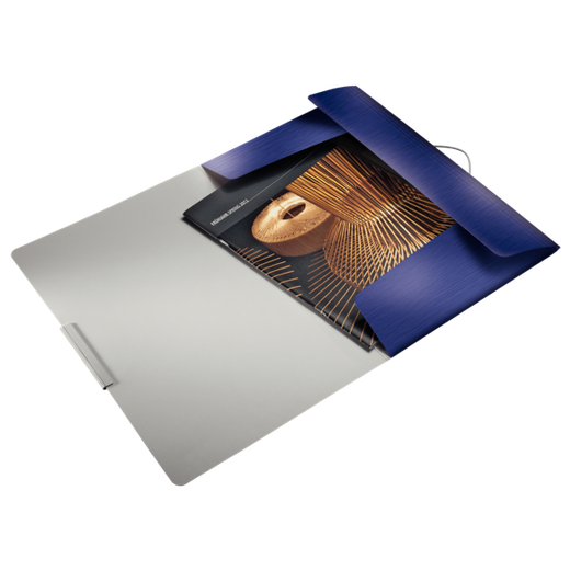 Carpeta de gomas Style PP. 3 solapas DIN A4, azul titán