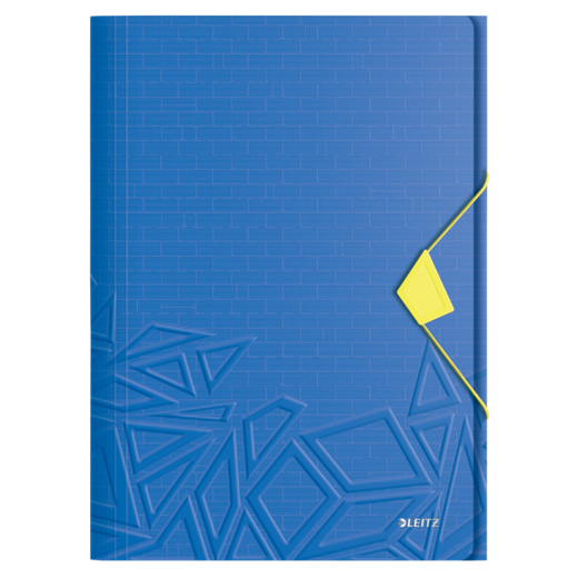 Carpeta de gomas Urban Chic. PP. 3 solapas. DIN A4, azul