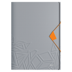 Carpeta de gomas Urban Chic. PP. 3 solapas. DIN A4, gris