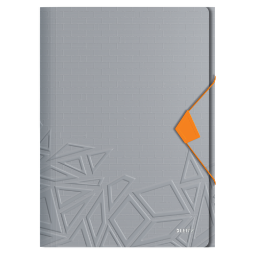 Carpeta de gomas Urban Chic. PP. 3 solapas. DIN A4, gris