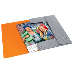 Carpeta de gomas Urban Chic. PP. 3 solapas. DIN A4, gris