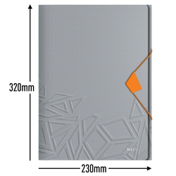 Carpeta de gomas Urban Chic. PP. 3 solapas. DIN A4, gris